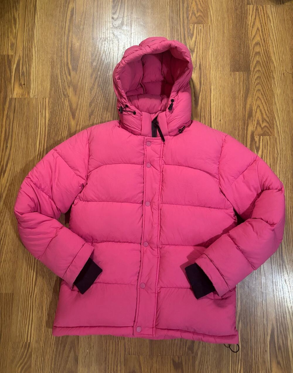 Aritzia Tna Pink Super Puff Down Outerwear Hooded Winter Coat/ Jacket